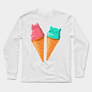 Ice Cream Cats Long Sleeve T-Shirt